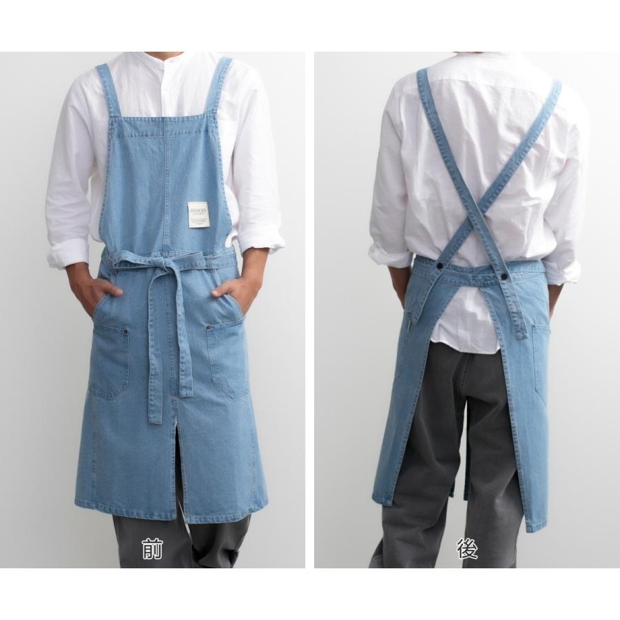 エプロン 綿100％ メンズデニムエプロン ポケット付き COCOWALK