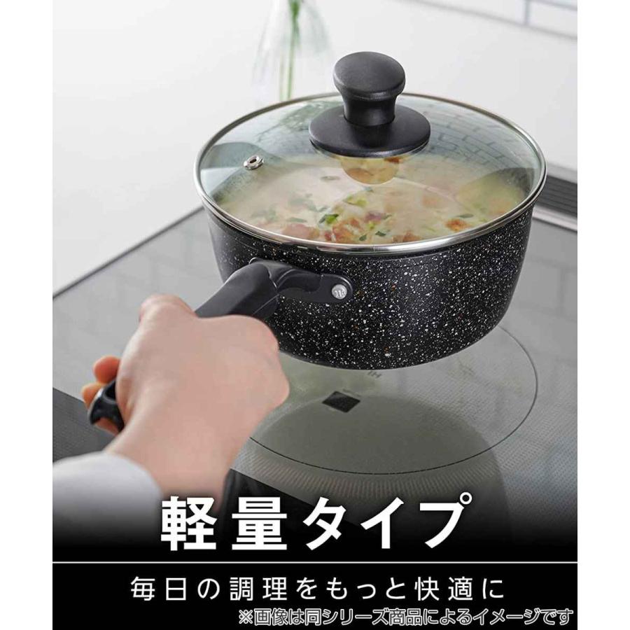 和平フレイズ 両手鍋 20cm IH対応 ガラス蓋付き 軽量 ダブルマーブル