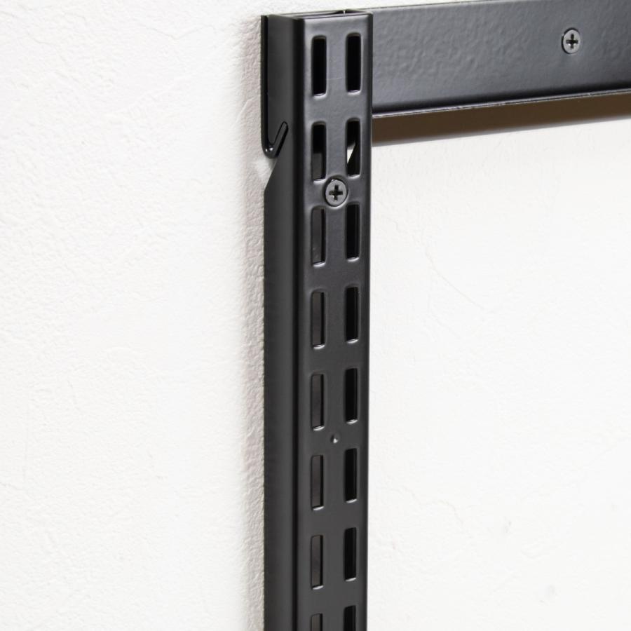 壁面収納 FKスリット 198cm ロング ブラック フィットラック （ 棚柱
