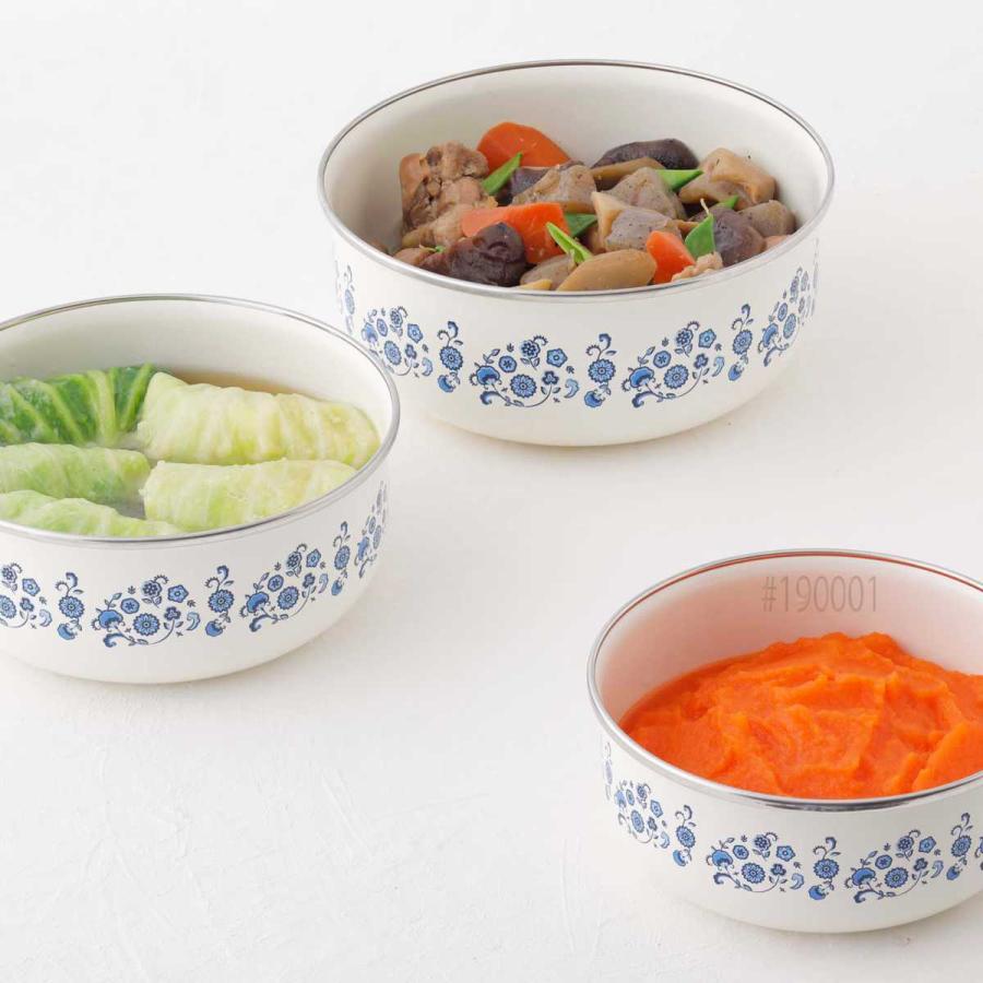 富士ホーロー 保存容器 800ml メモリーズ 14cm 丸型容器 ブルー