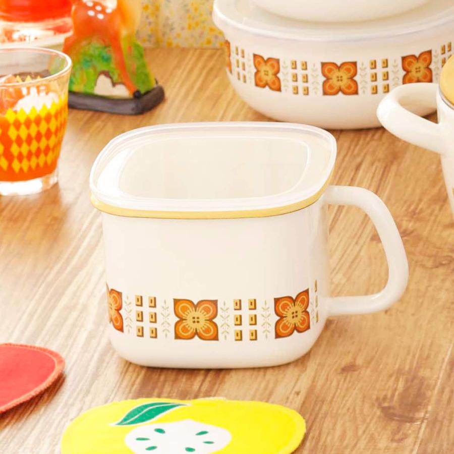 富士ホーロー 保存容器 1.5L メモリーズ 角型みそポット ゴールド