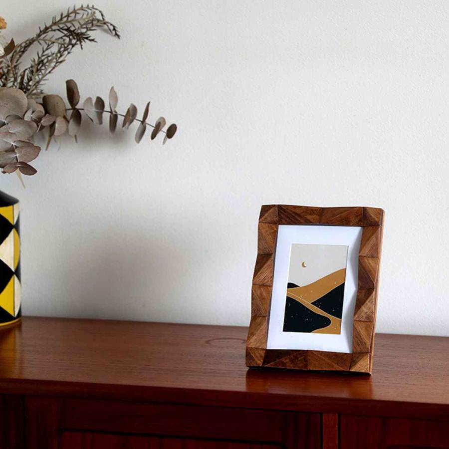 フォトフレーム SWE-03 2L判 スタンド 壁掛け 木製 （ フォトスタンド