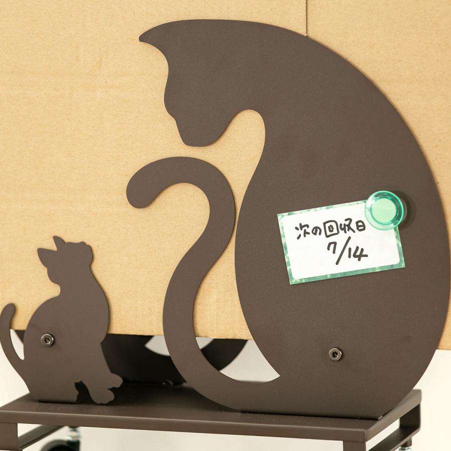 猫型 ダンボールストッカー Sサイズ キャスター付き （ ダンボール 