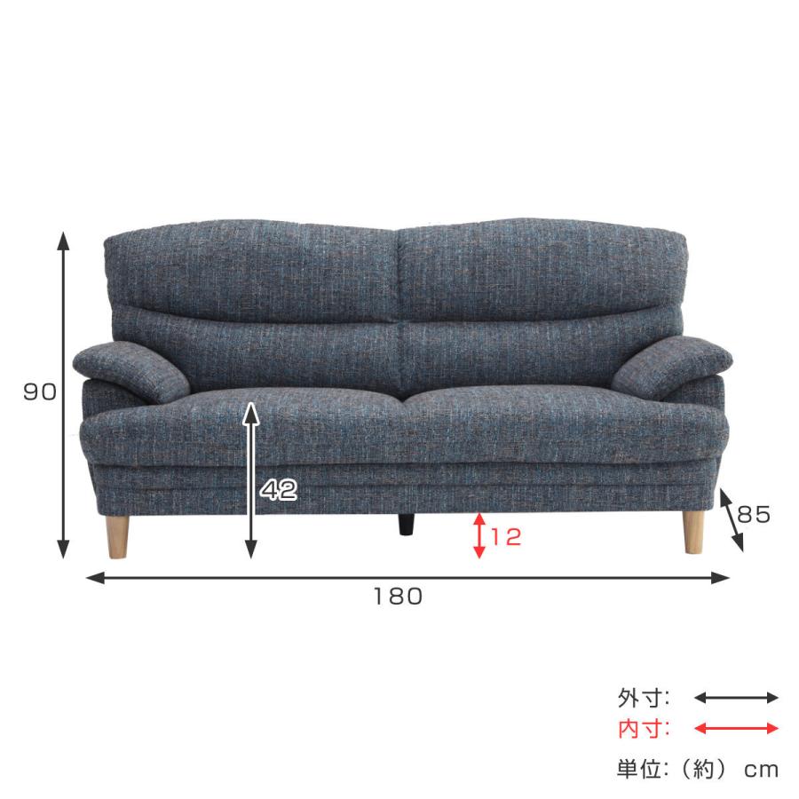 ソファ 二人掛け 幅180cm ベニ ファブリック （ 開梱設置 ソファー