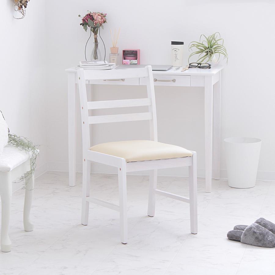 岩附 チェア Gallow 座面高42cm 木製 ホワイト フレンチカントリー