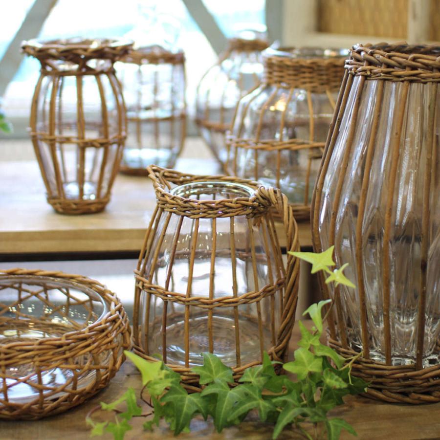 SPICE of Life 花瓶 FONTAINE かご編み ガラスフラワーベース SPICE of Life 花瓶 FONTAINE かご編み ガラスフラワーベース