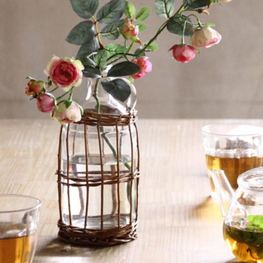 SPICE of Life 花瓶 FONTAINE かご編み ガラスフラワーベース SPICE of Life 花瓶 FONTAINE かご編み ガラスフラワーベース