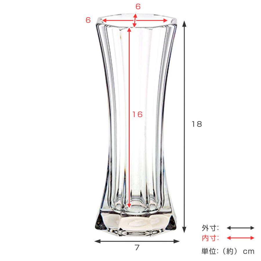 花瓶 割れないガラス PVスリムオクタゴン （ 花びん 花器 フラワーベース 八角形 透明 割れない ）｜livingut｜03