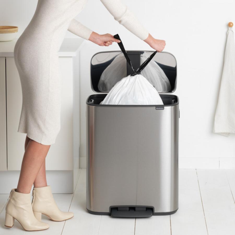 brabantia ゴミ箱 60L Bo Pedal Bin グレー ブラバンシア （ ごみ箱 60リットル 幅54.1 ふた付き ペダル式 大容量 省スペース 分別 スリム 蓋付き ）｜livingut｜08