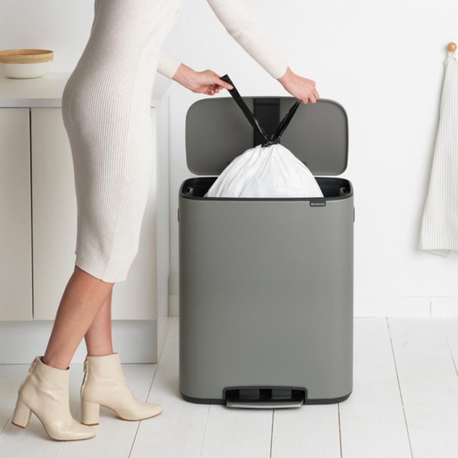 brabantia ゴミ箱 60L Bo Pedal Bin グレー ブラバンシア （ ごみ箱 60リットル 幅54.1 ふた付き ペダル式 大容量 省スペース 分別 スリム 蓋付き ）｜livingut｜11