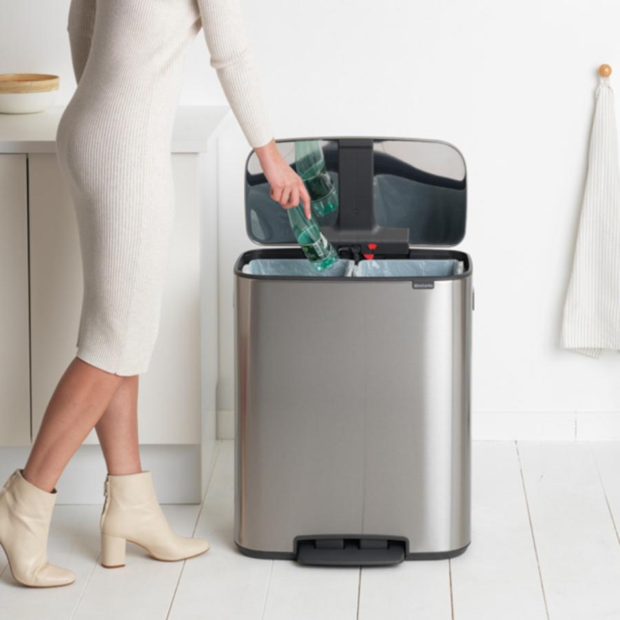 【2個セット】ブラバンシア　ペダル式ゴミ箱 brabantia ゴミ箱 2X30L Bo Pedal Bin ステンレス グレー