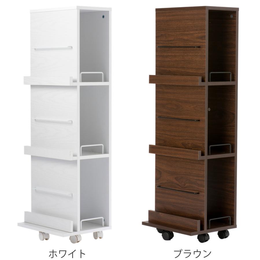 コレクションラック 幅35cm 3段 スリム収納 キャスター付 （期間限定