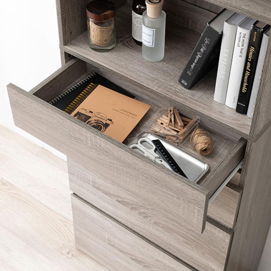 HAGiHARA（萩原） 壁面収納 キャビネット オープン棚付 幅59cm （ 収納