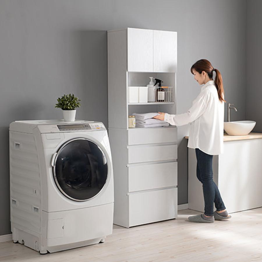 HAGiHARA（萩原） 壁面収納 キャビネット オープン棚付 幅59cm （ 収納