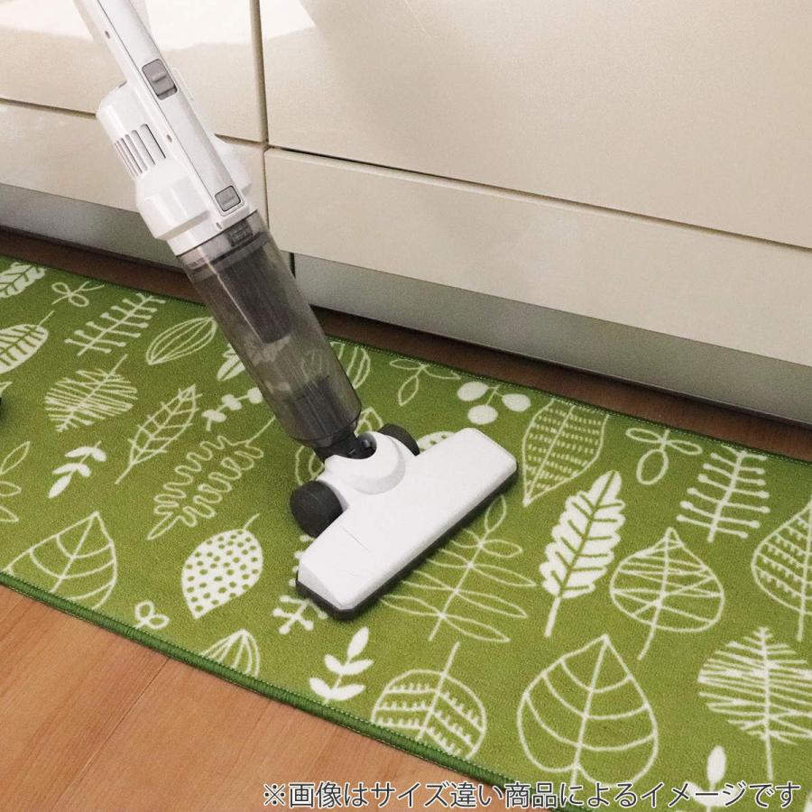 オカトー キッチンマット 45×180cm リーフ柄 ネコ柄 （ ミーサ 45cm