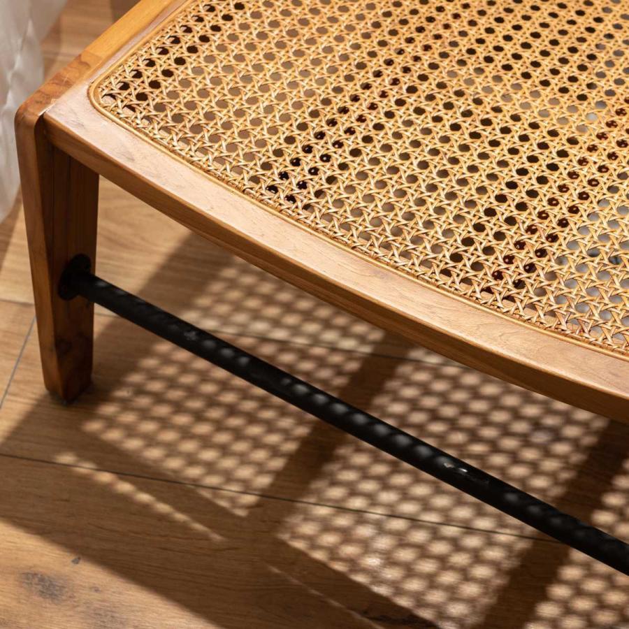 東谷 ローチェア 天然木フレーム ラタン編み面材 座面高30cm （ 座椅子