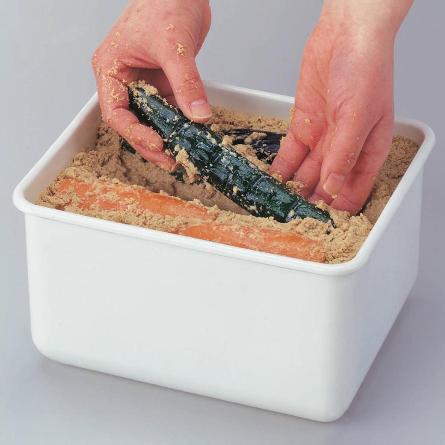 高木金属工業 保存容器 4L ホーローストックポット 角型 M 高木金属工業 保存容器 4L ホーローストックポット 角型 M