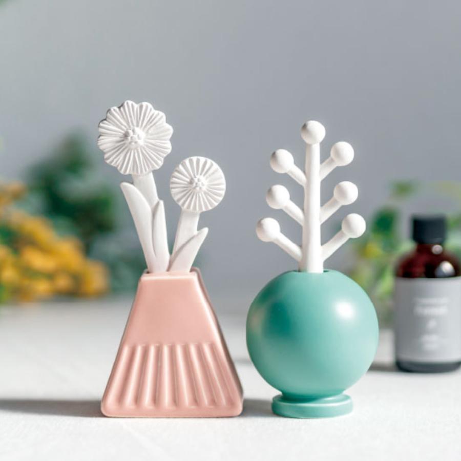 アロマディフューザー ツリー 陶器 （ アロマ 素焼き 置き物 香り 芳香