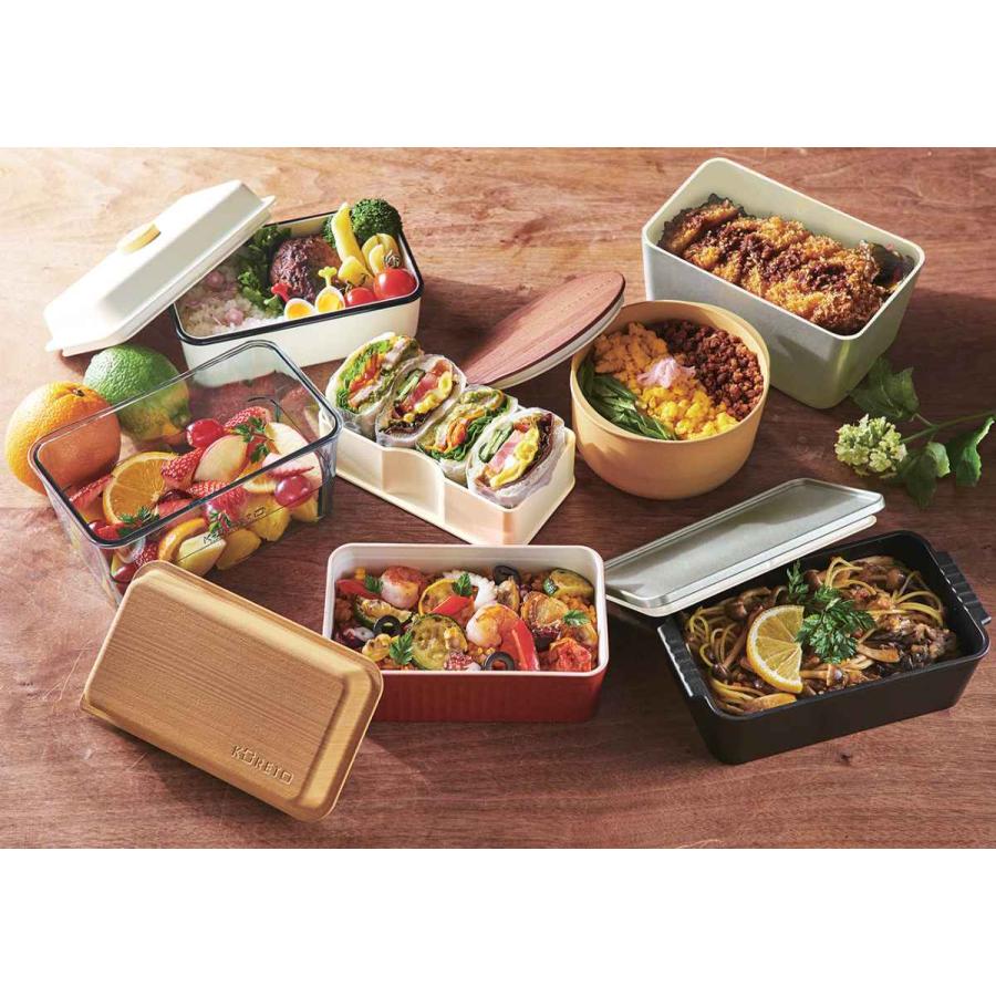 天馬 弁当箱 コレト ランチボックス深 ふわ木風×ガラス風 フタと 天馬 弁当箱 コレト ランチボックス深 ふわ木風×ガラス風 フタと