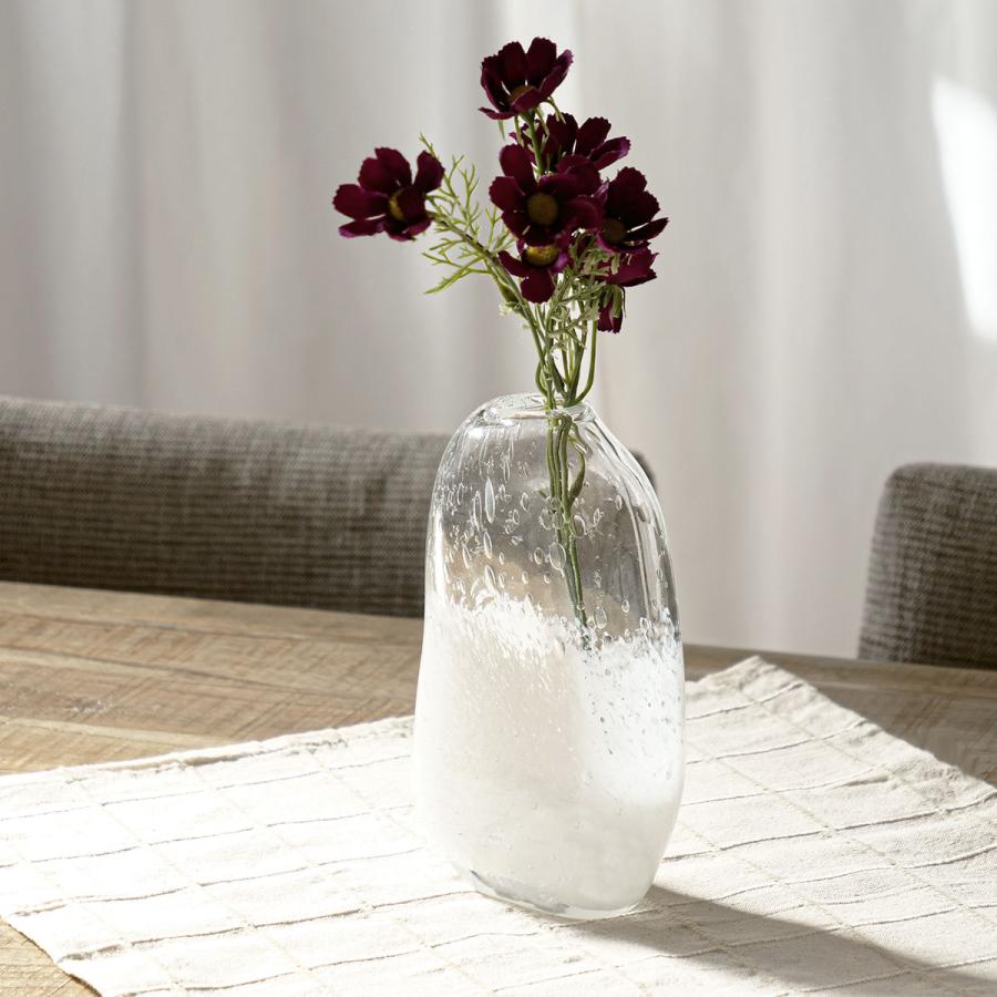 花瓶 DGマコベース 幅11.5×奥行7.5×高さ20cm クリアホワイト ガラス （ 花びん フラワーベース 花器 ガラス製 インテリア ）｜livingut｜08