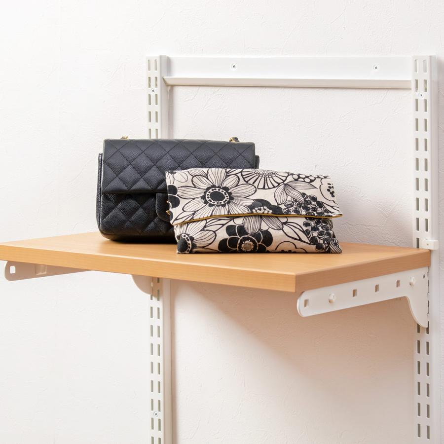 壁面収納 棚 幅90cm 奥行30cm フィットラック TSセット 木目ホワイト