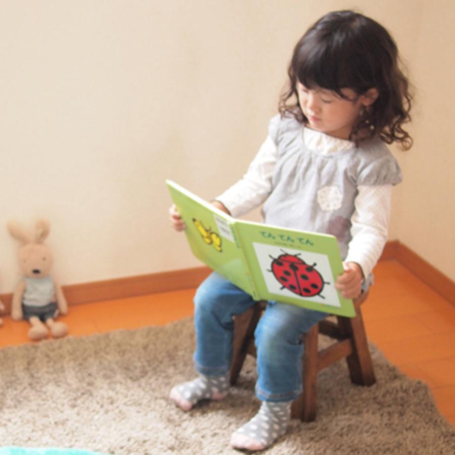 ラウンドスツール ヒュッゲ 木製 天然木 高さ23〜25cm （ 丸 スツール