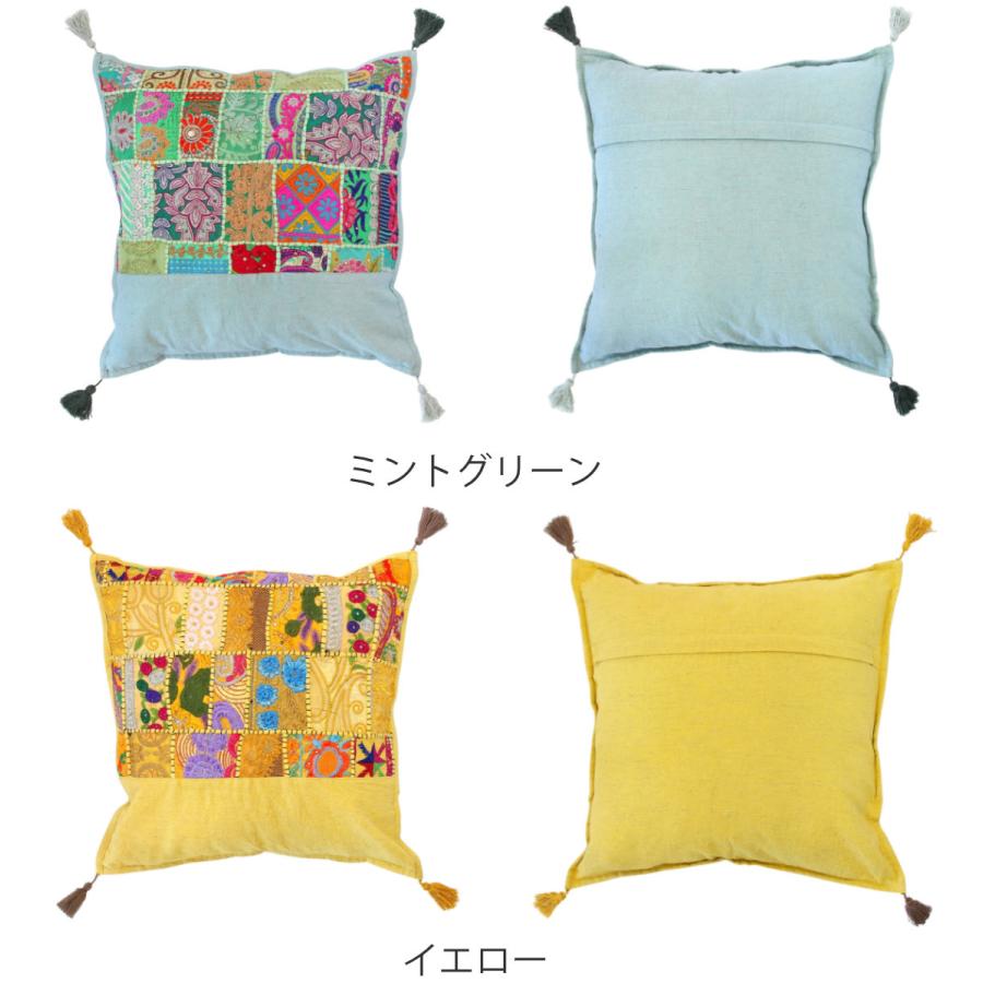 クッションカバー カンバディアパッチ 綿麻 45cm×45cm クッションカバー カンバディアパッチ 綿麻 45cm×45cm