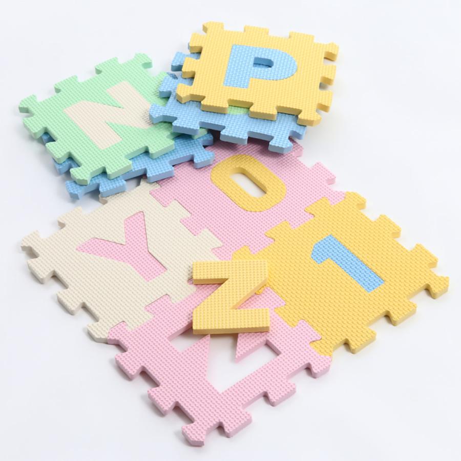 ジョイントマット 17×17cm 英数字パズルマット 36枚組 ( マット ジョイントマット 17×17cm 英数字パズルマット 36枚組 ( マット