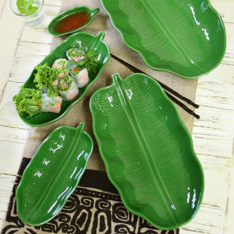 トレー 32cm バナナリーフ ストーンウェア （ 食洗機対応 電子レンジ