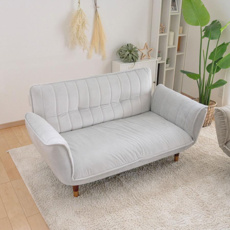 セルタン ソファ 二人掛け ベロア リクライニング 肘掛け （ 2人用