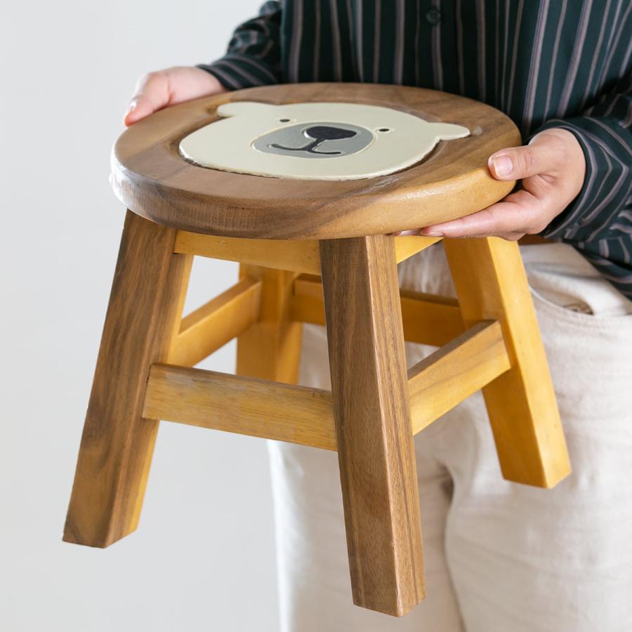 椅子 北欧 木製 ラウンドスツール かわいい キッズ シロクマ 【公式通販】
