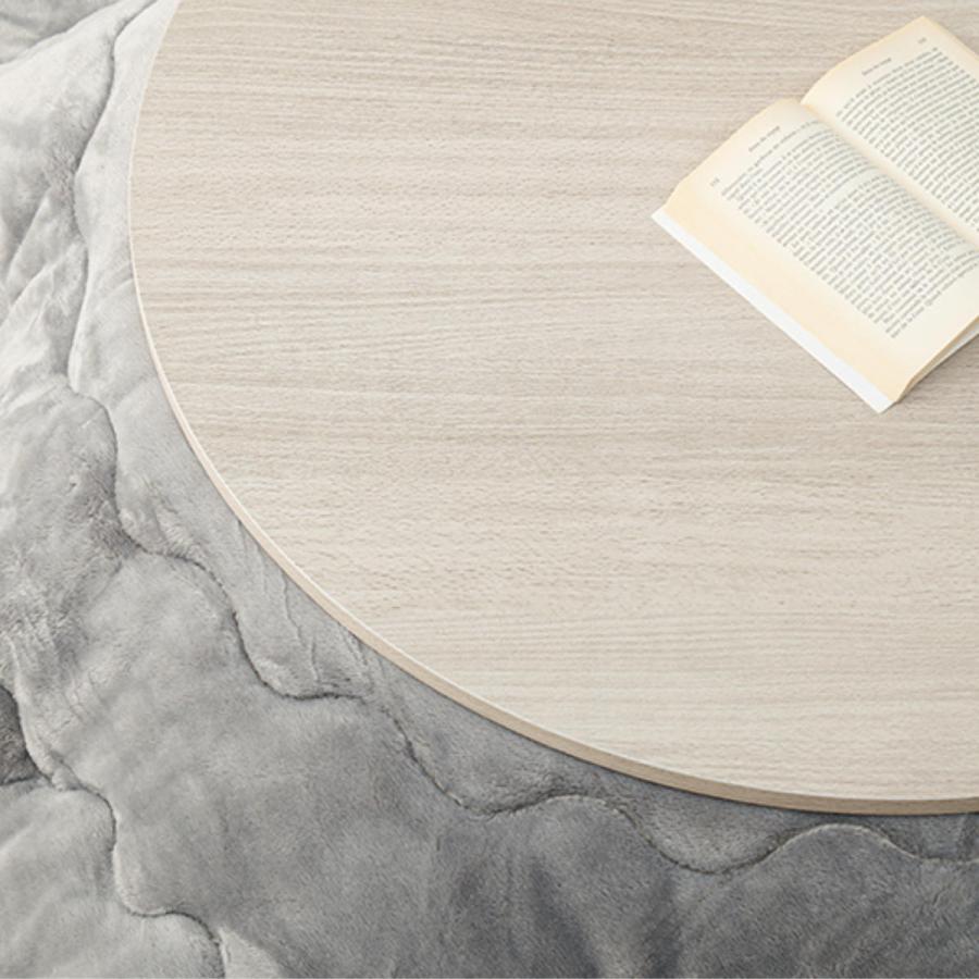 HAGiHARA こたつ天板 幅80cm 円形 木目調 リバーシブル （ 天板