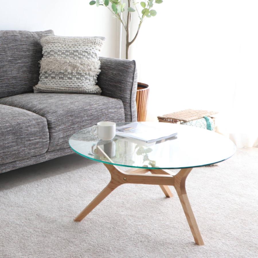 東馬 ガラステーブル 幅80cm アモール 木製 （ テーブル 机 ロー