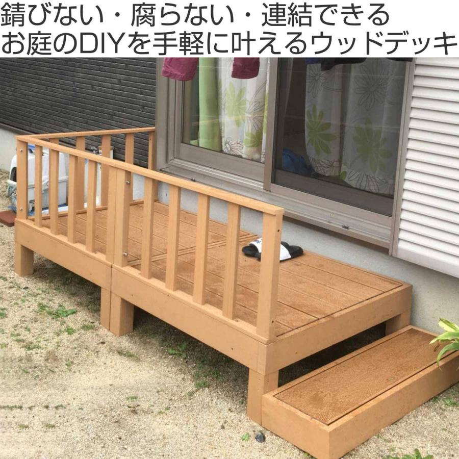 ウッドデッキ 本体 人工木 （ ガーデンデッキ 人工木デッキ 樹脂 DIY ウッドパネル 縁台 90×90cm 0.25坪 ）｜livingut｜04