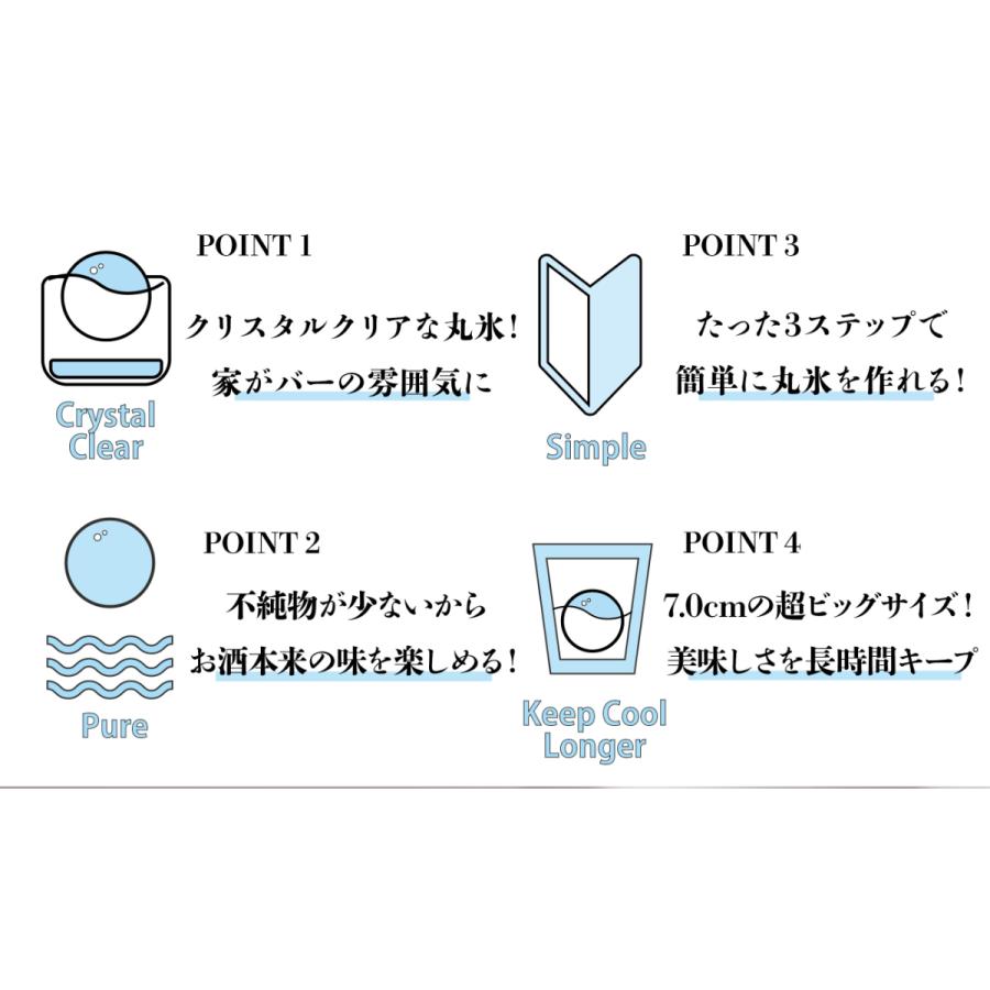 製氷器 ANZZYU アイスボールメーカー （ アンズジュ 丸氷 製氷皿 氷 こおり 丸 製氷 冷凍庫 丸型 丸い氷 クリア 透明 ）｜livingut｜13