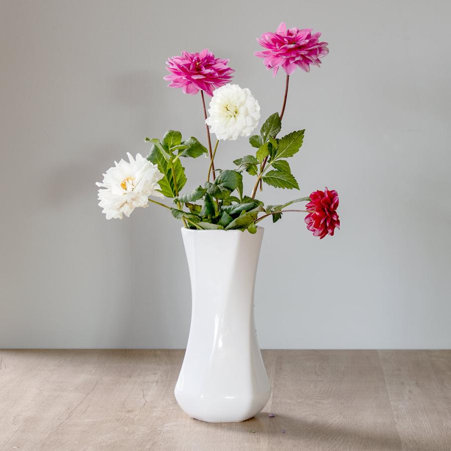 花瓶 モノトーンフラワーベース 陶器 幅12×奥行12×高さ24cm 花瓶 モノトーンフラワーベース 陶器 幅12×奥行12×高さ24cm