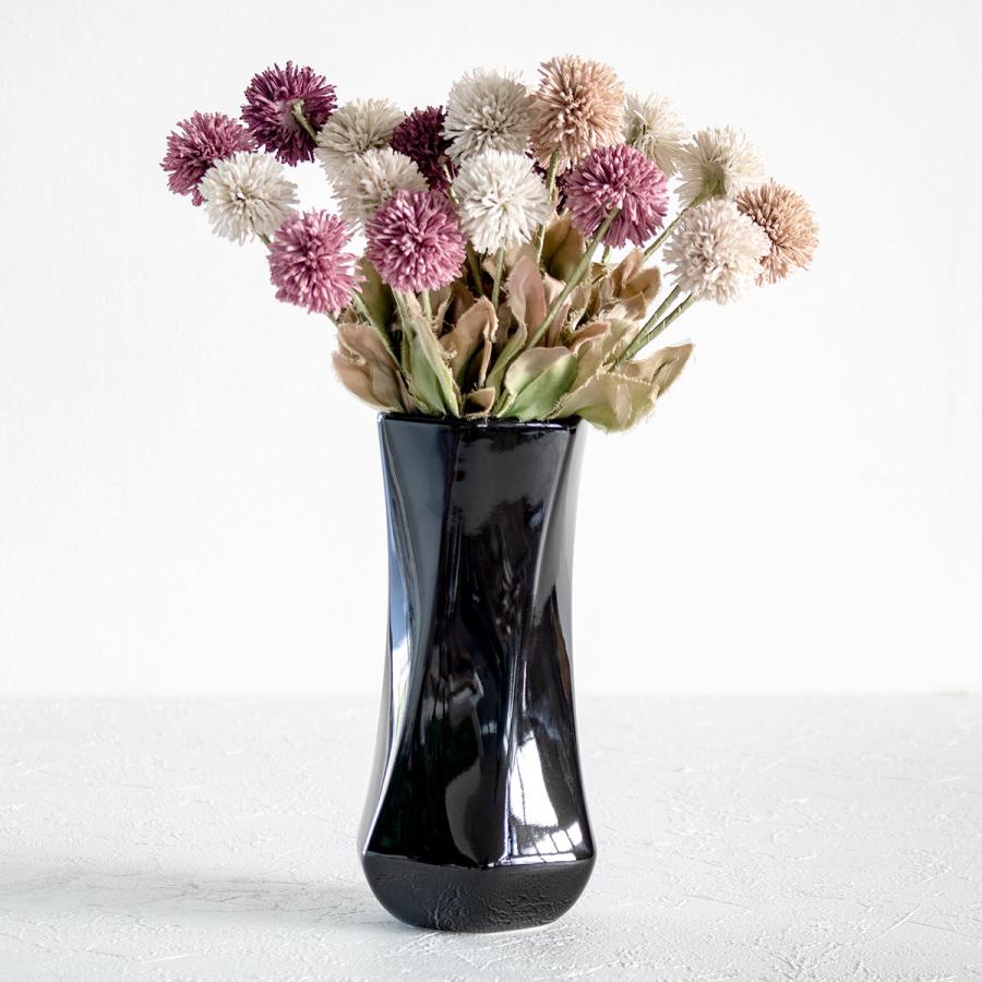 花瓶 モノトーンフラワーベース 陶器 幅9×奥行9×高さ18cm （ フラワー