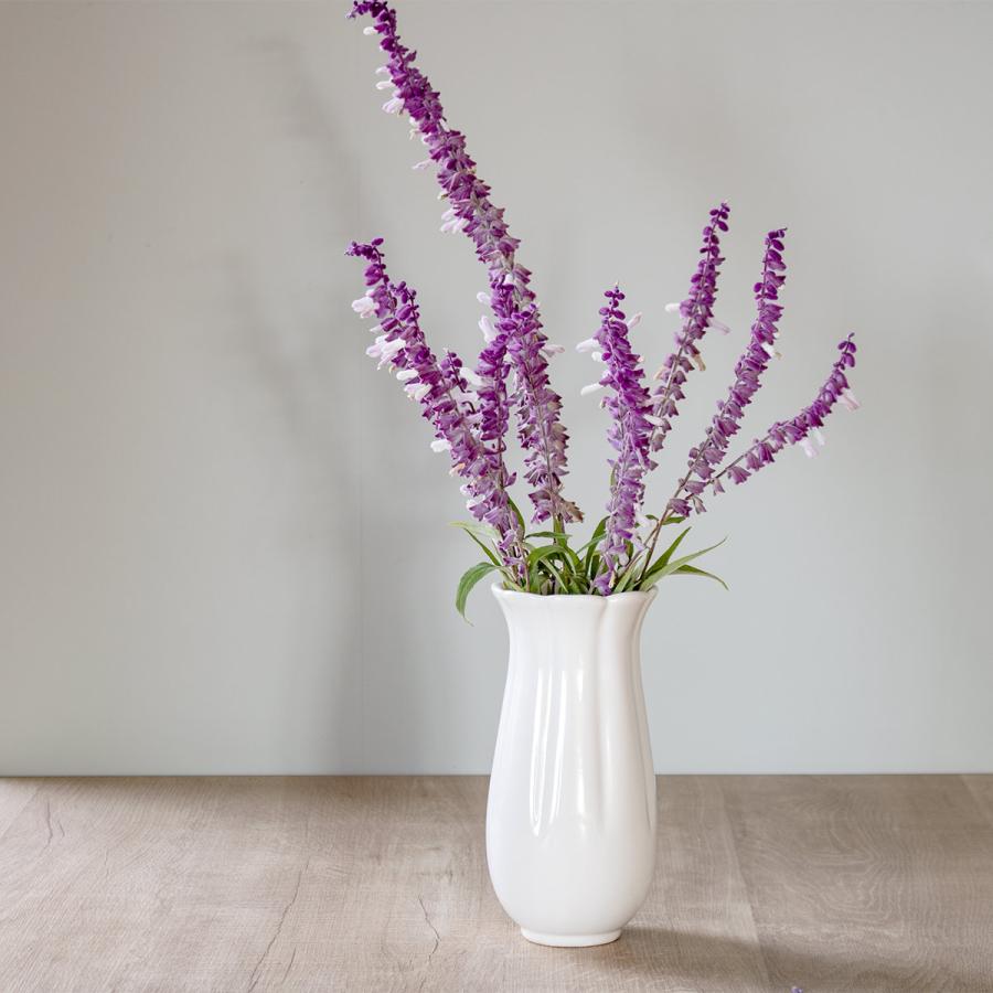 花瓶 モノトーンフラワーベース 陶器 直径8.5×高さ18cm （ フラワーベース 花びん 花器 ベース ロング ラッパ型 花 ）｜livingut｜10