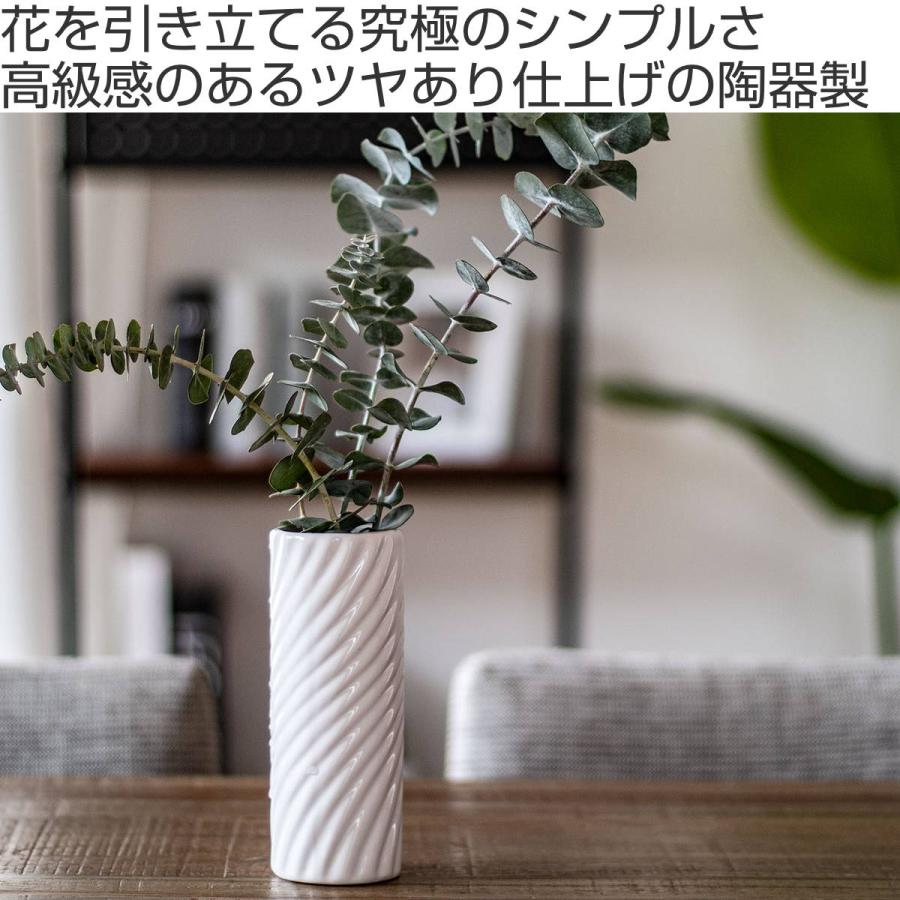 花瓶 モノトーンフラワーベース 陶器 直径6×高さ16cm （ フラワーベース 花びん 花器 ベース 円柱 筒型 丸 シリンダー 花 ）｜livingut｜04