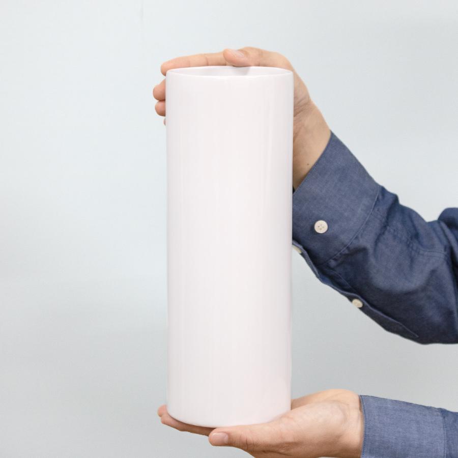 花瓶 モノトーンフラワーベース 陶器 直径10.5×高さ30cm （ フラワー