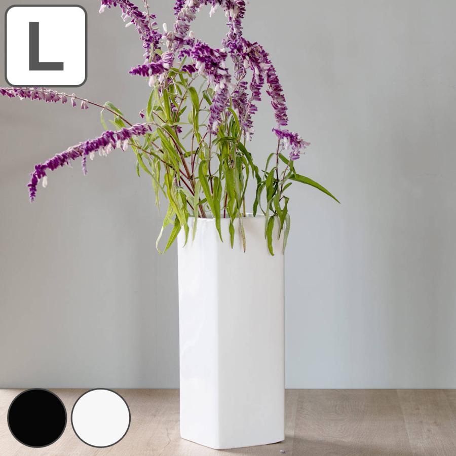 花瓶 モノトーンフラワーベース 陶器 幅10×奥行10×高さ30cm 花瓶 モノトーンフラワーベース 陶器 幅10×奥行10×高さ30cm
