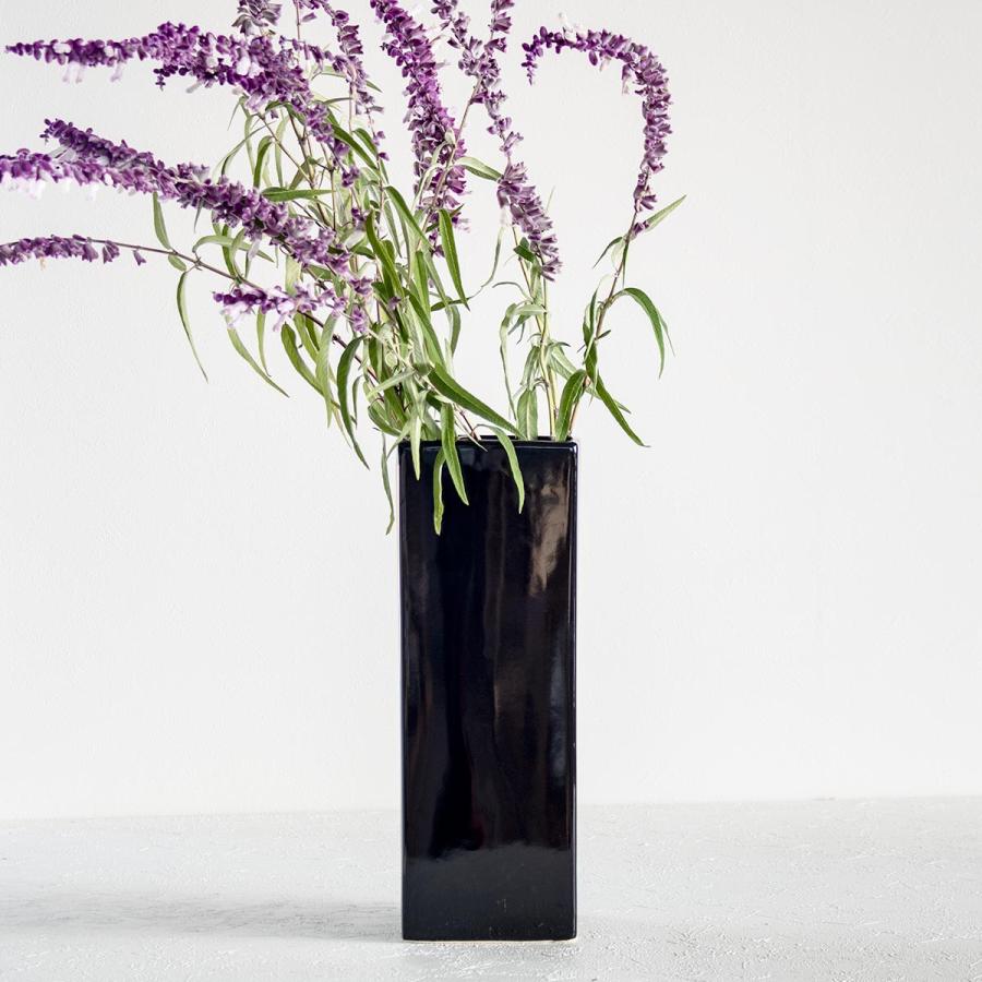 花瓶 モノトーンフラワーベース 陶器 幅10×奥行10×高さ30cm 花瓶 モノトーンフラワーベース 陶器 幅10×奥行10×高さ30cm
