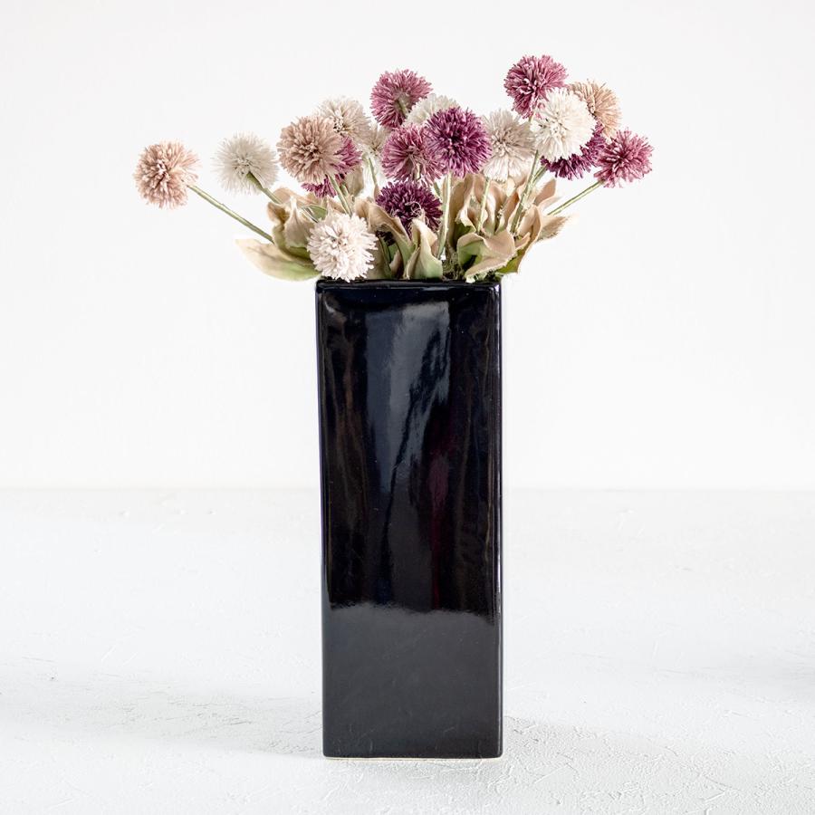 花瓶 モノトーンフラワーベース 陶器 幅10×奥行10×高さ30cm 花瓶 モノトーンフラワーベース 陶器 幅10×奥行10×高さ30cm