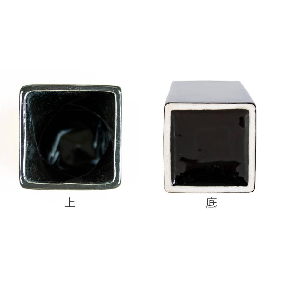 花瓶 モノトーンフラワーベース 陶器 幅8.5×奥行8.5×高さ24cm