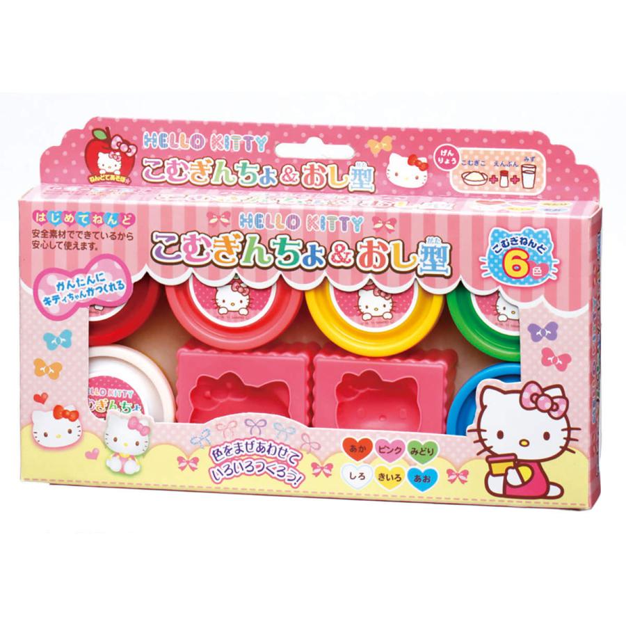ねんど こむぎんちょ ハローキティ こむぎんちょ＆おし型 6色