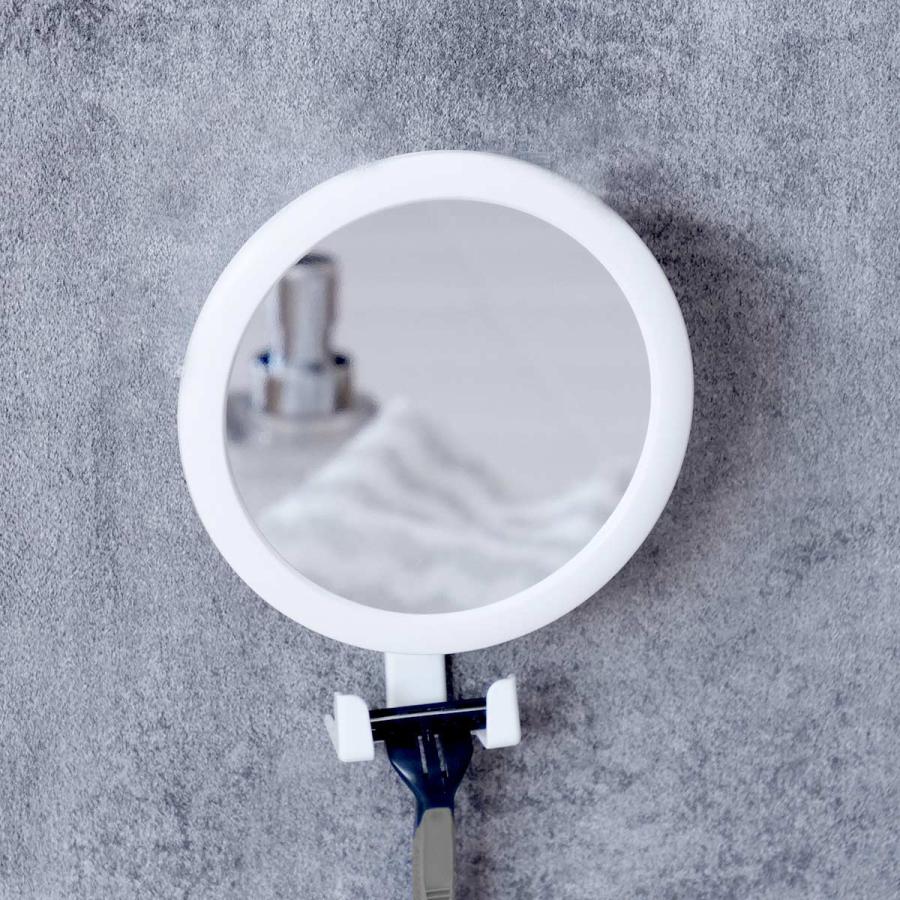 樹脂製ミラー/風呂鏡 ミラー お風呂 樹脂製 割れない+くもらない フレームミラー 直径