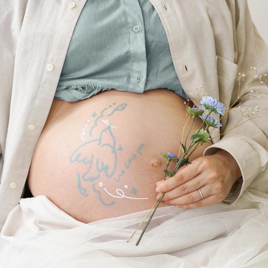 マタニティフォト Nice To Meet マタニティフォトシール ボディペイントシール タトゥーシール ステッカー 赤ちゃん イラスト 記念日 撮影 妊婦 リビングート ヤフー店 通販 Yahoo ショッピング