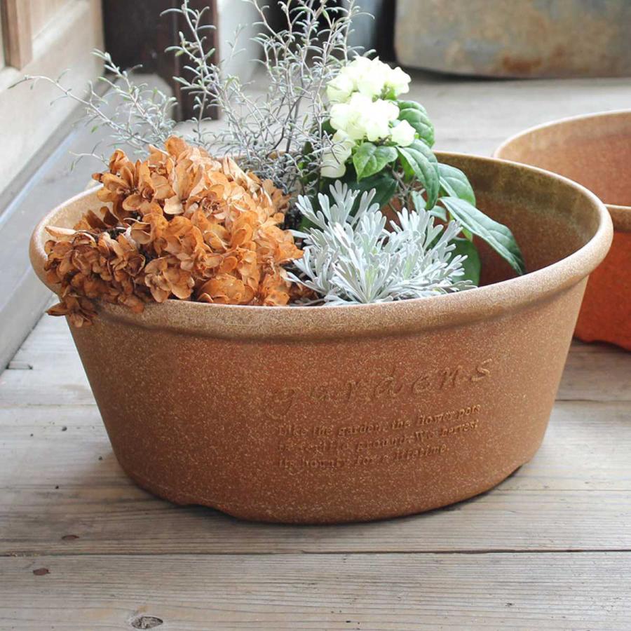 【最終価格】植木鉢　AHD　浅鉢　大鉢 八幡化成 プランター エコプランター浅型 直径36.3cm 古紙入り
