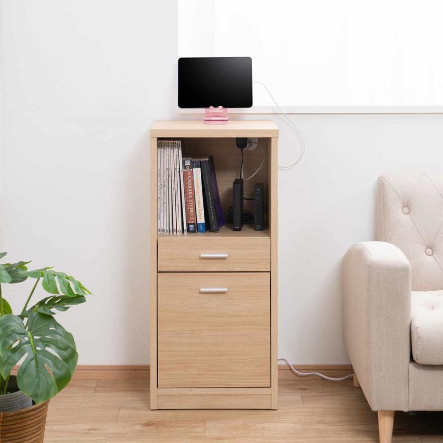 カウンター下収納 幅40cm オープンタイプ 引出し付 日本製 完成品