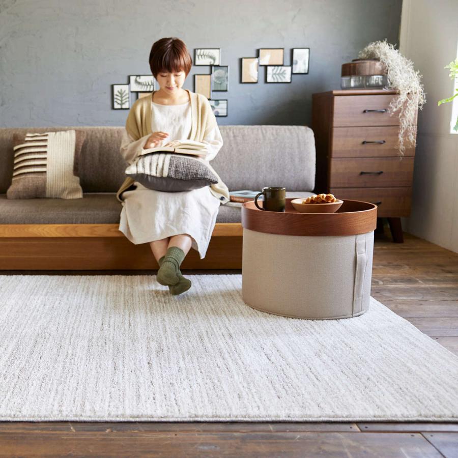 スミノエ ラグ エクリュ 190×190cm 洗える （ カーペット 絨毯 マット